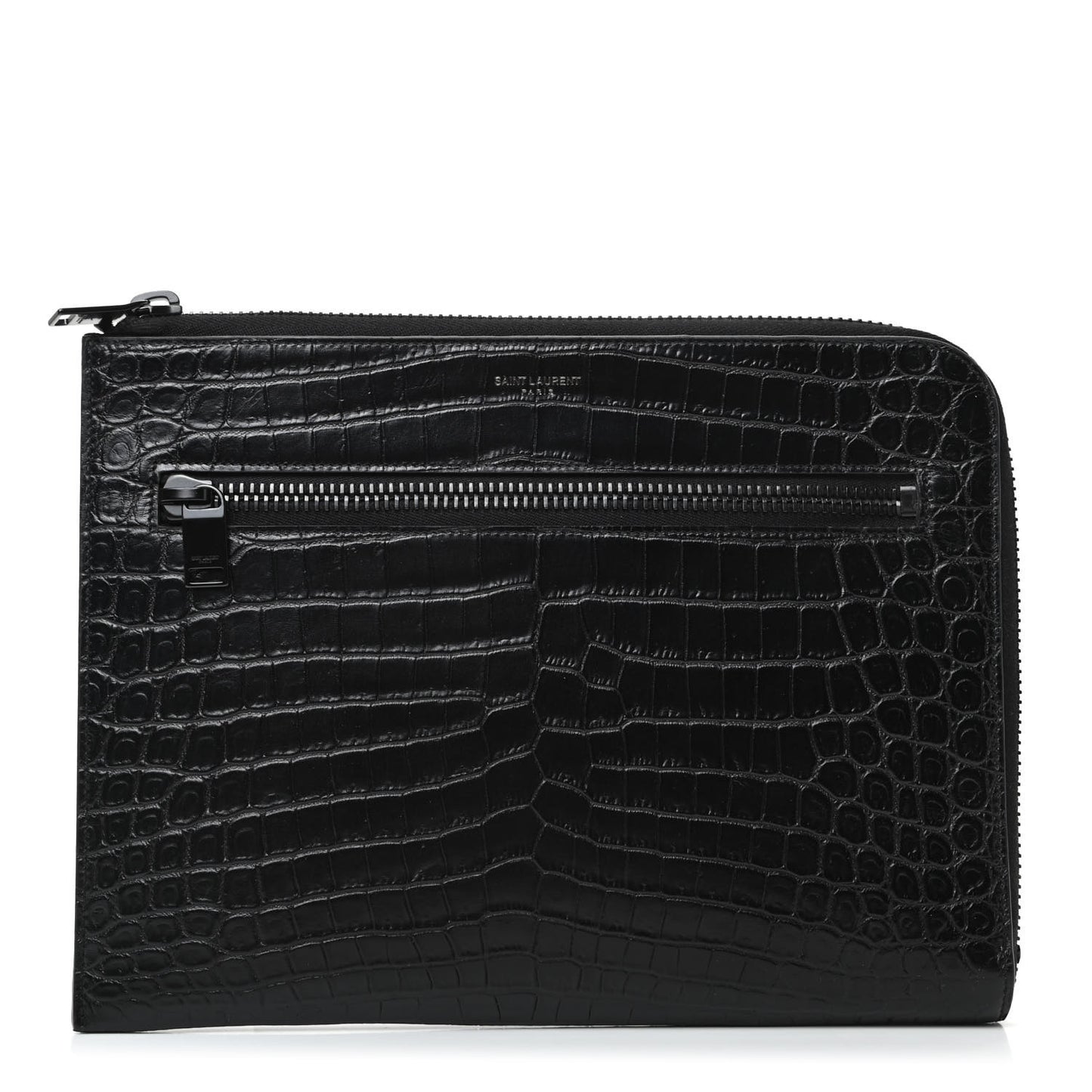 Calfskin Crocodile Embossed iPad Case Black