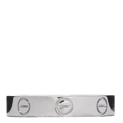 Cartier 18K White Gold 3.5mm LOVE Wedding Band Ring 52 6 3 of 4