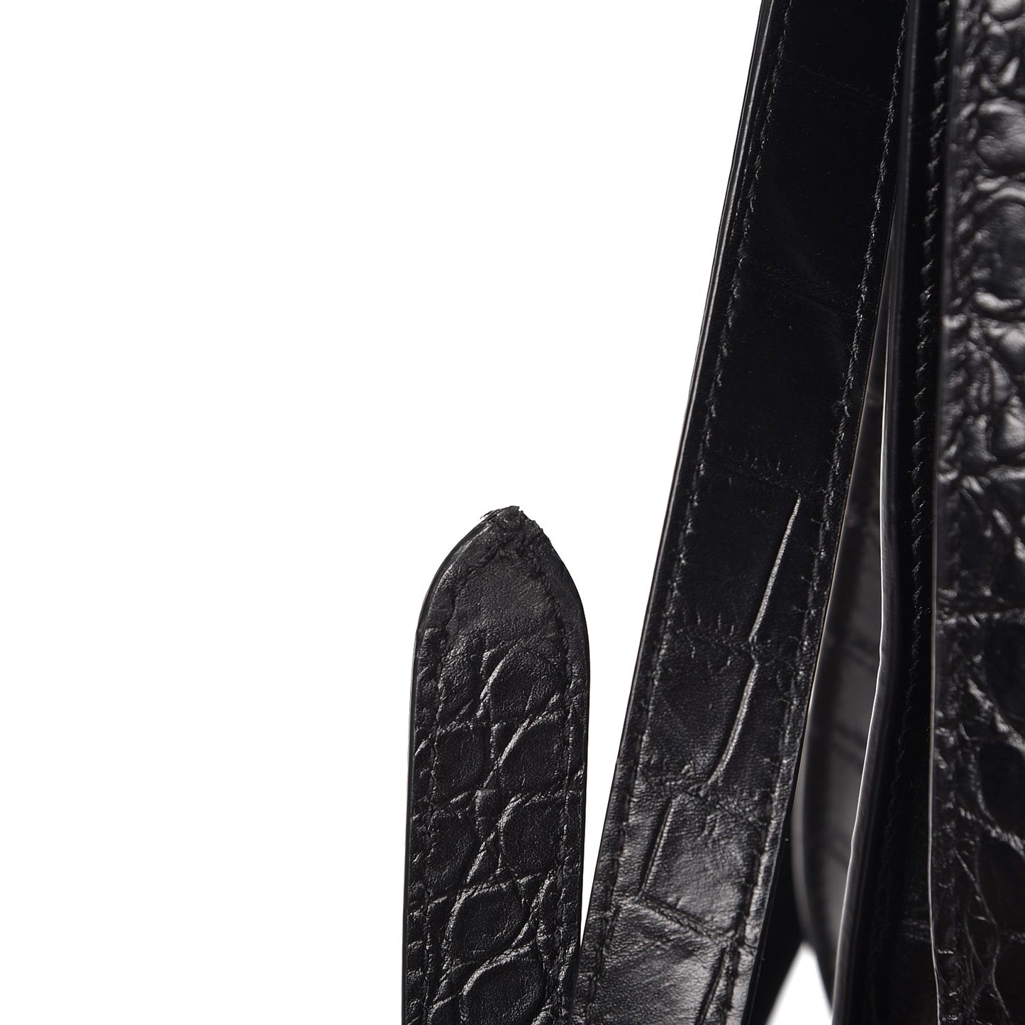 Calfskin Crocodile Embossed Medium Supple Sac de Jour Black