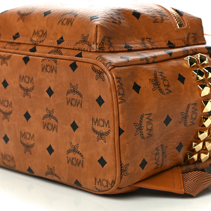 MCM Visetos Small Side Stud Stark Backpack Cognac 9 of 9