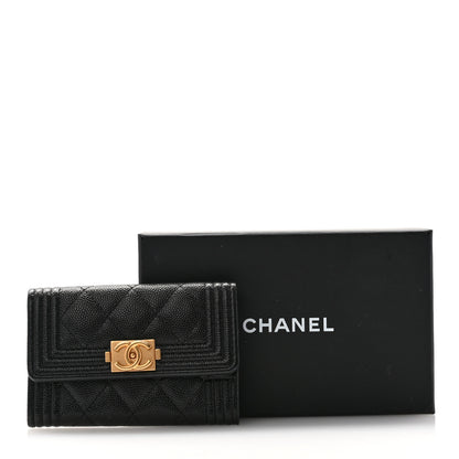 Chanel Caviar Quilted Boy Flap Card Holder Black 9 of 9
