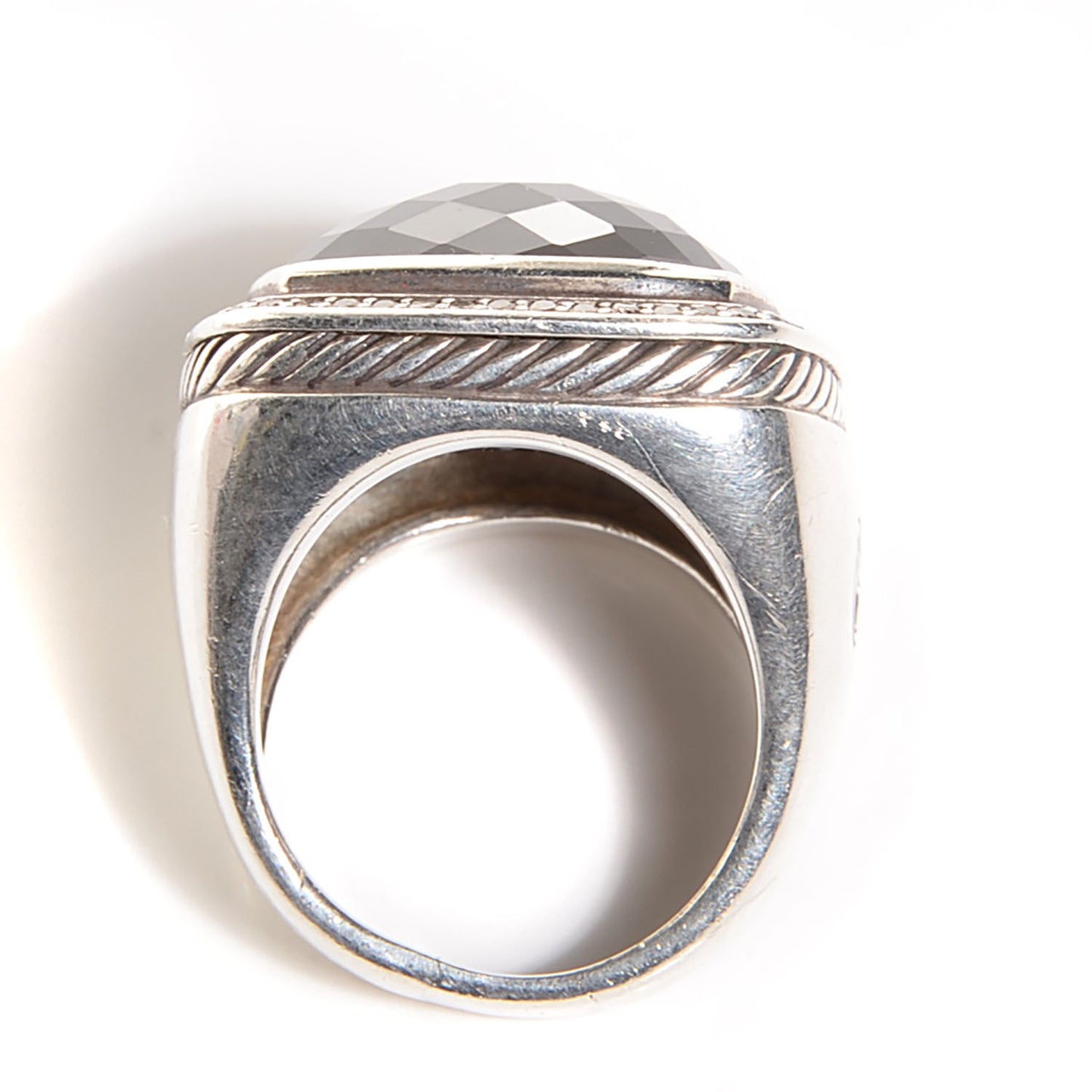 Sterling Silver Diamond Black Onyx 20mm Albion Statement Ring 60 9