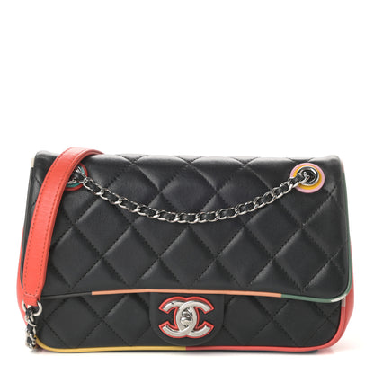 Chanel Lambskin Plexiglass Quilted Small Cuba Color Flap Black Multicolor 1 of 13