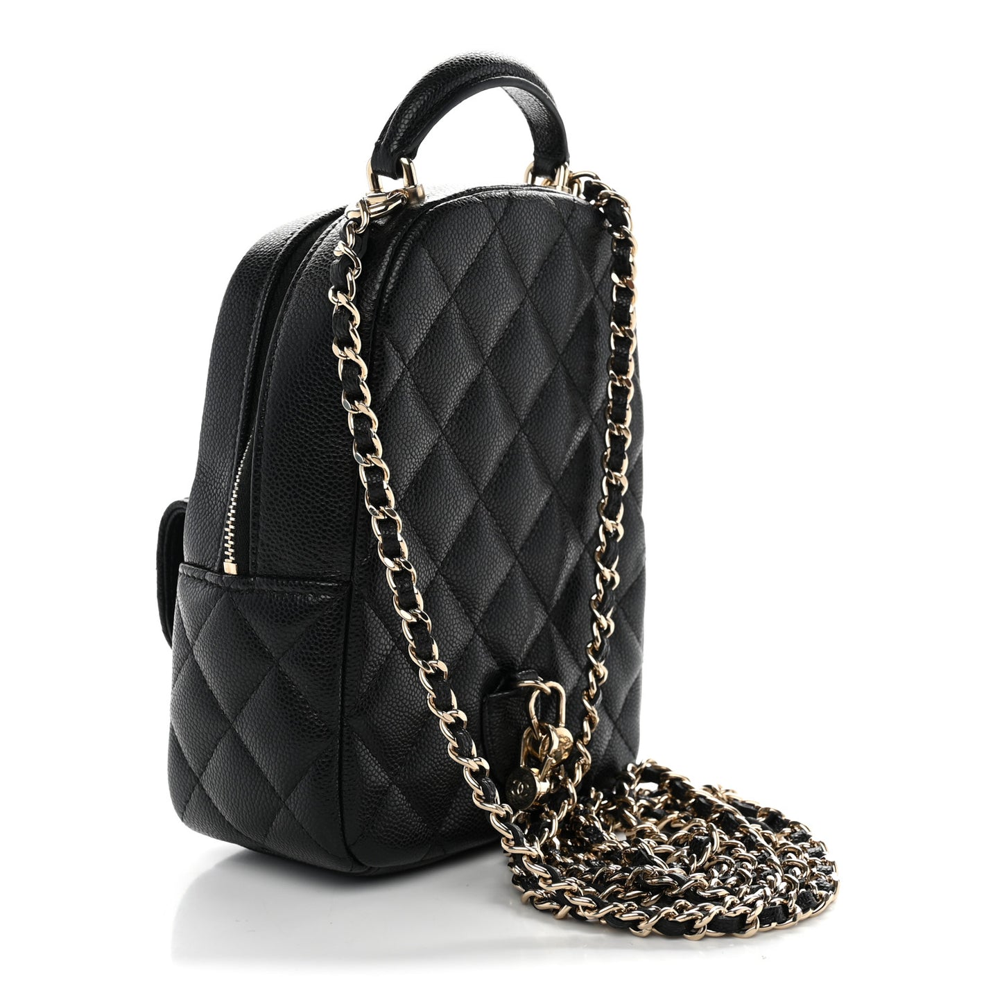 Caviar Quilted CC Mini Classic Backpack Black