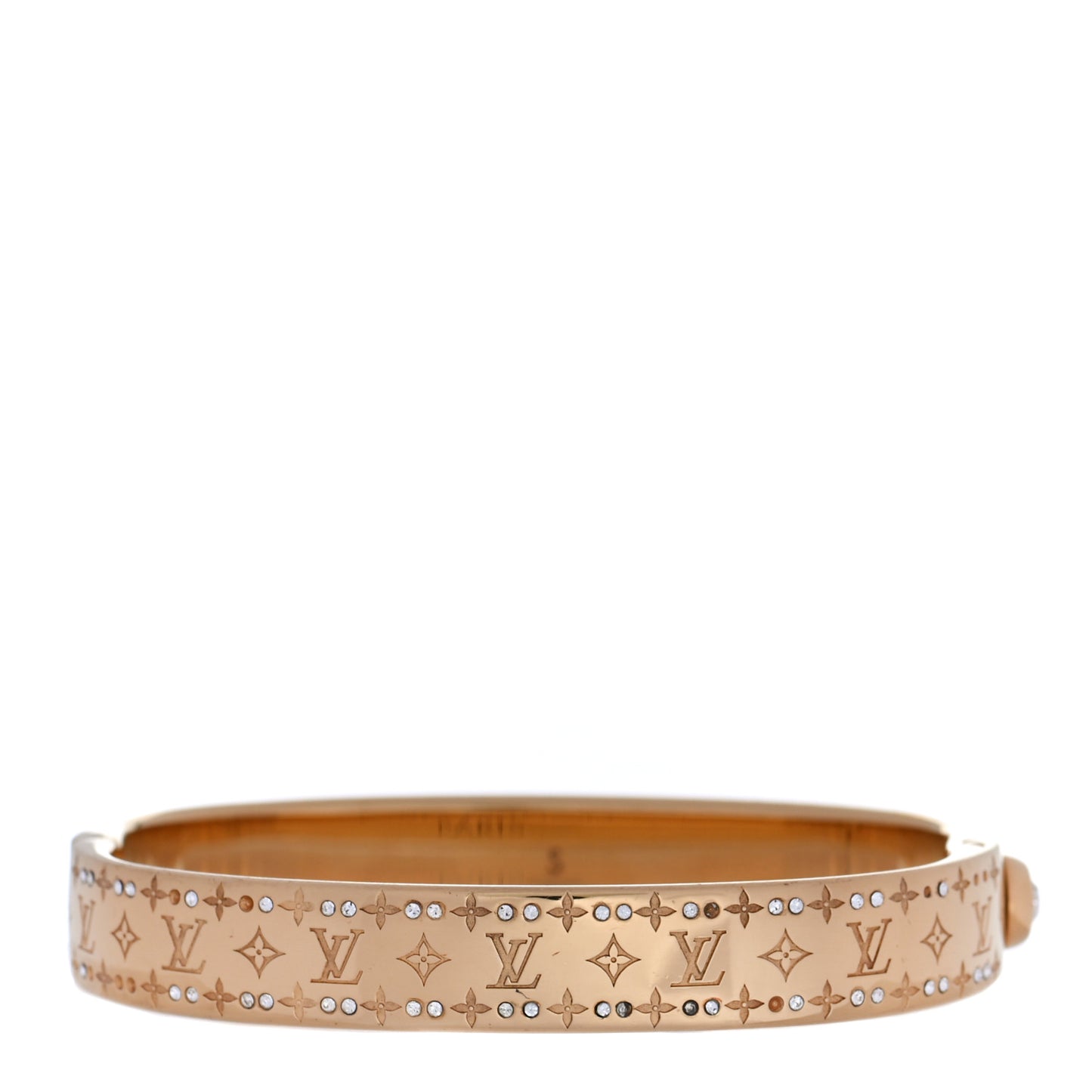 Brass Crystal Monogram Nanogram Strass Cuff S Gold