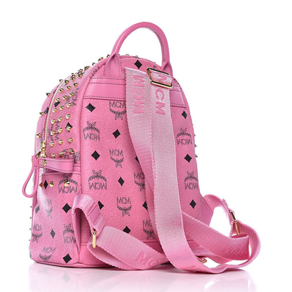 MCM Visetos Swarovski Mini Stark Diamond Backpack Pink 3 of 9