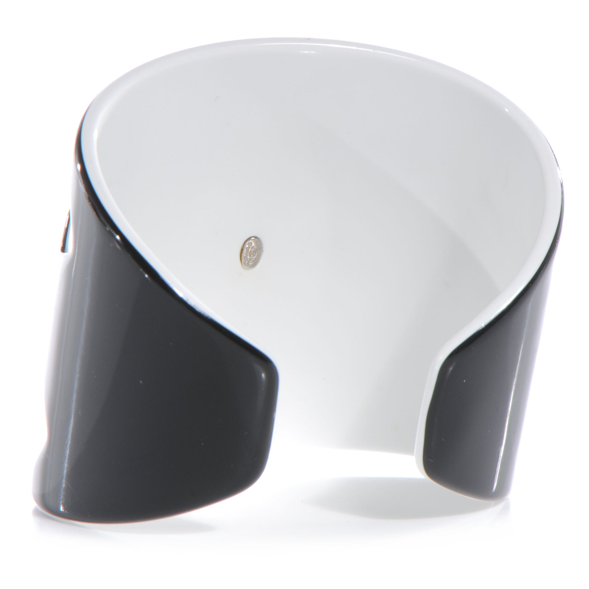 Chanel Resin CC Cuff Black White 4 of 4