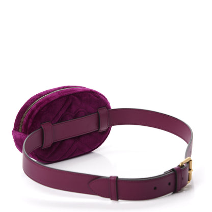 Gucci Velvet Matelasse GG Marmont Belt Bag 85 34 Fuchsia Violet Cyclamen 3 of 11