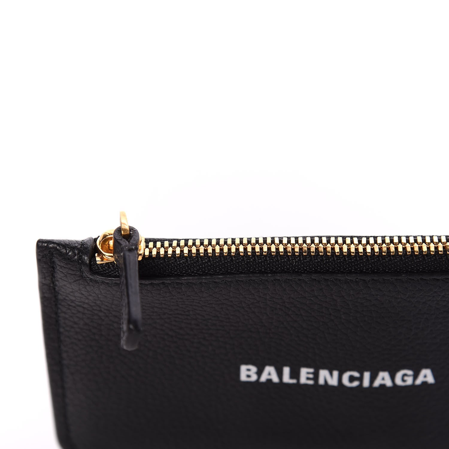 Balenciaga Grained Calfskin Logo Cash Long Coin Card Holder Black White 9 of 10