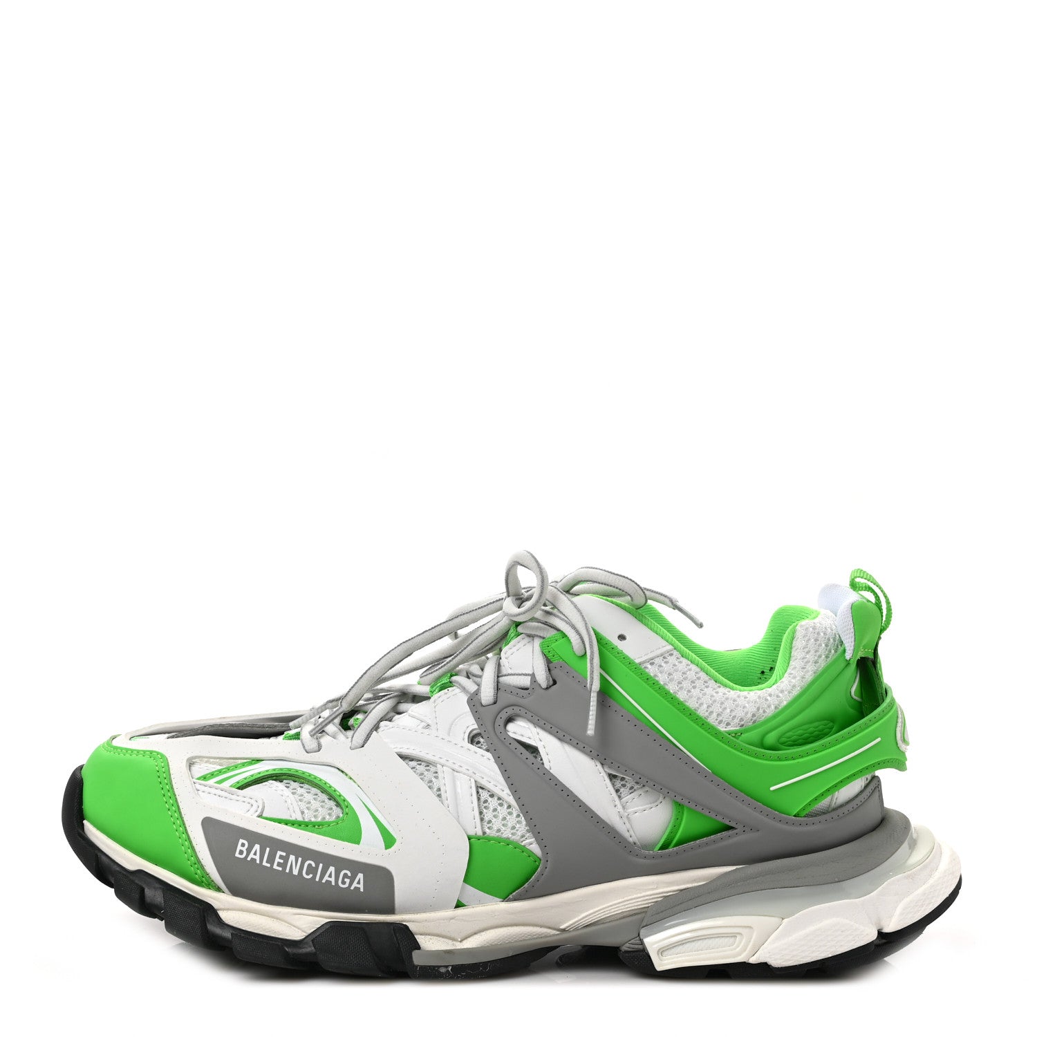 Balenciaga Mesh Nylon Mens Track Sneakers 44 Grey Fluo Green White Black 1 of 9