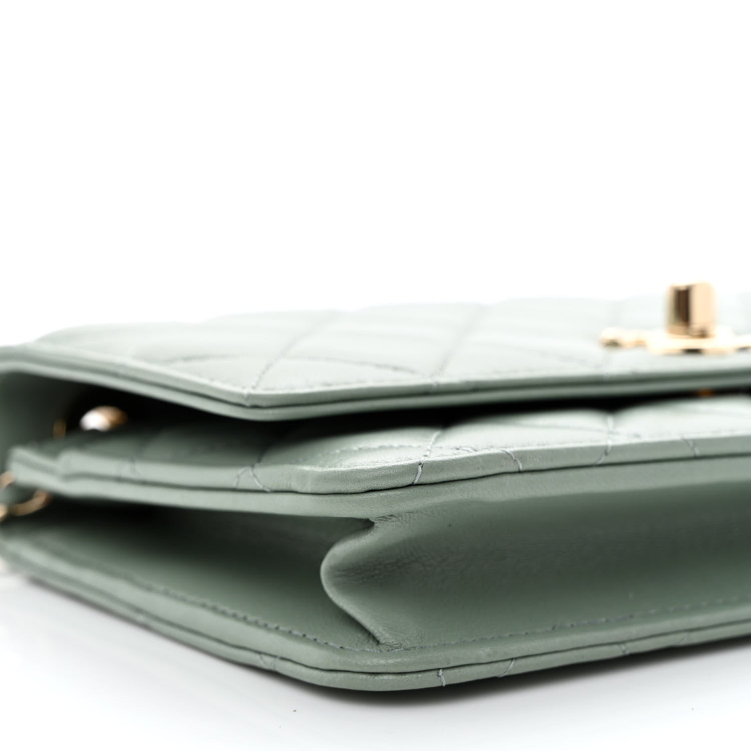 Chanel Lambskin Quilted Trendy CC Wallet On Chain WOC Grey 10 of 13