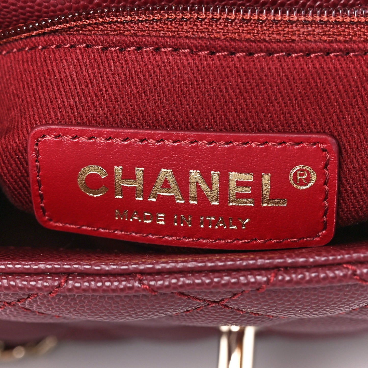 Caviar Quilted Extra Mini Coco Handle Flap Burgundy