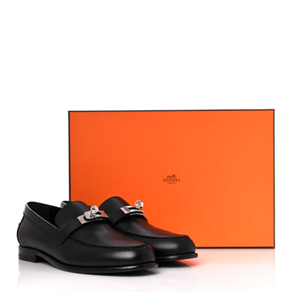 Hermes Calfskin Womens Destin Loafers 35.5 Black 8 of 8