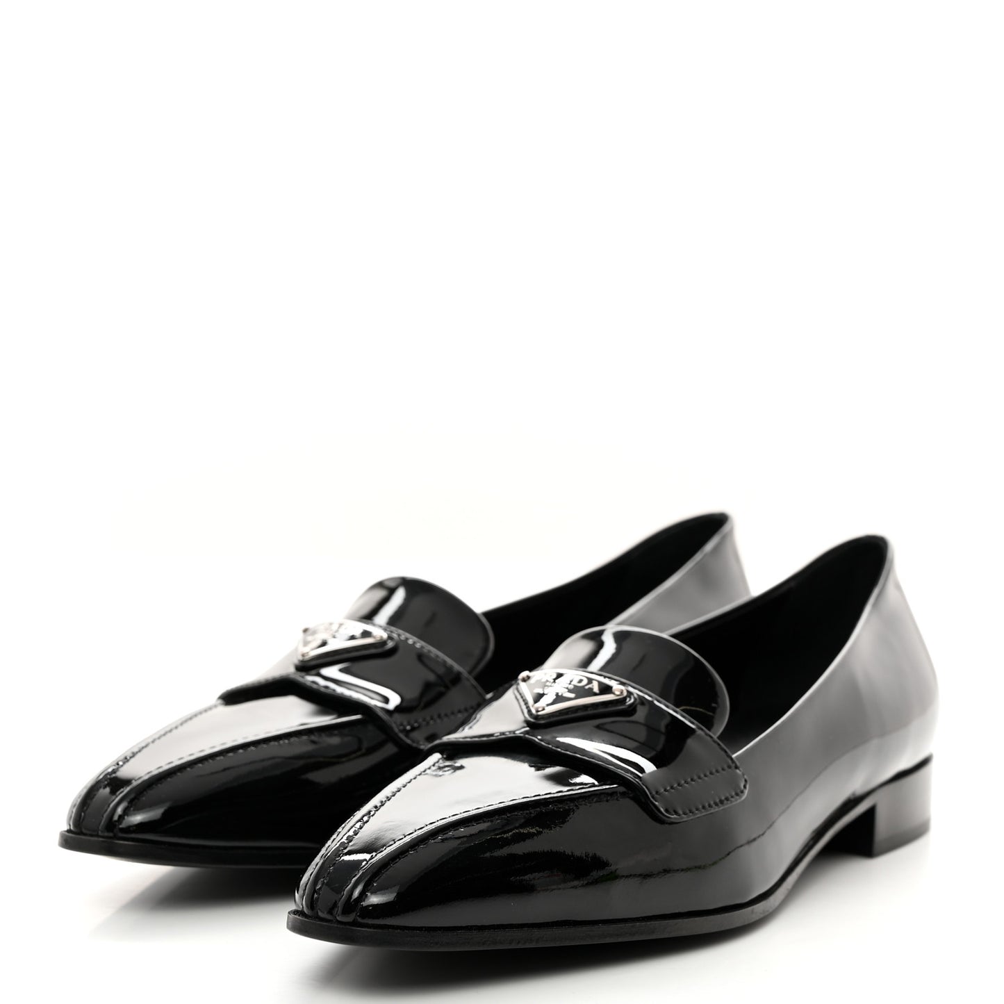 Vernice Triangle Pointed Toe 25mm Loafers 37.5 Black