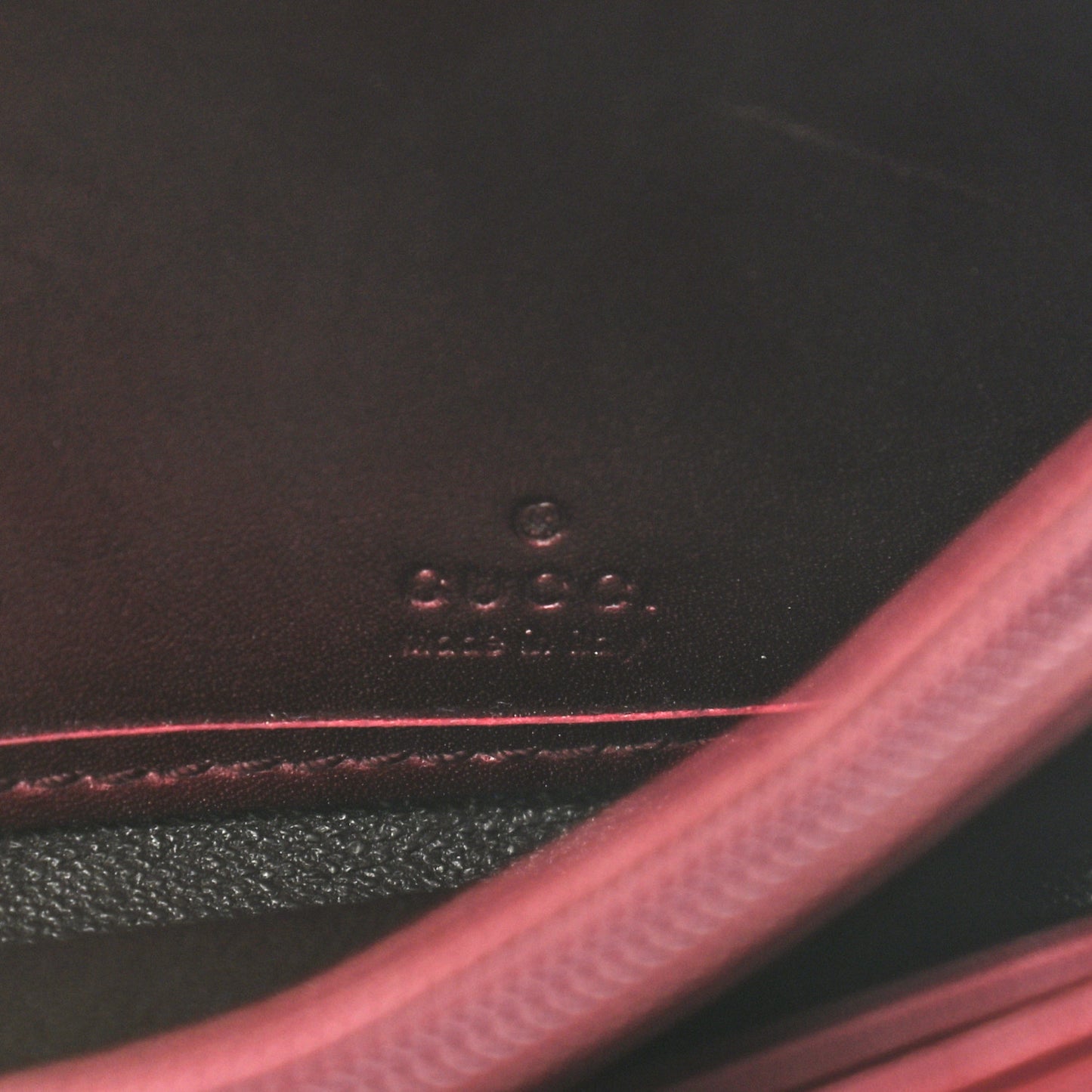 Shine Guccissima Lovely Heart Continental Wallet Scarlatto
