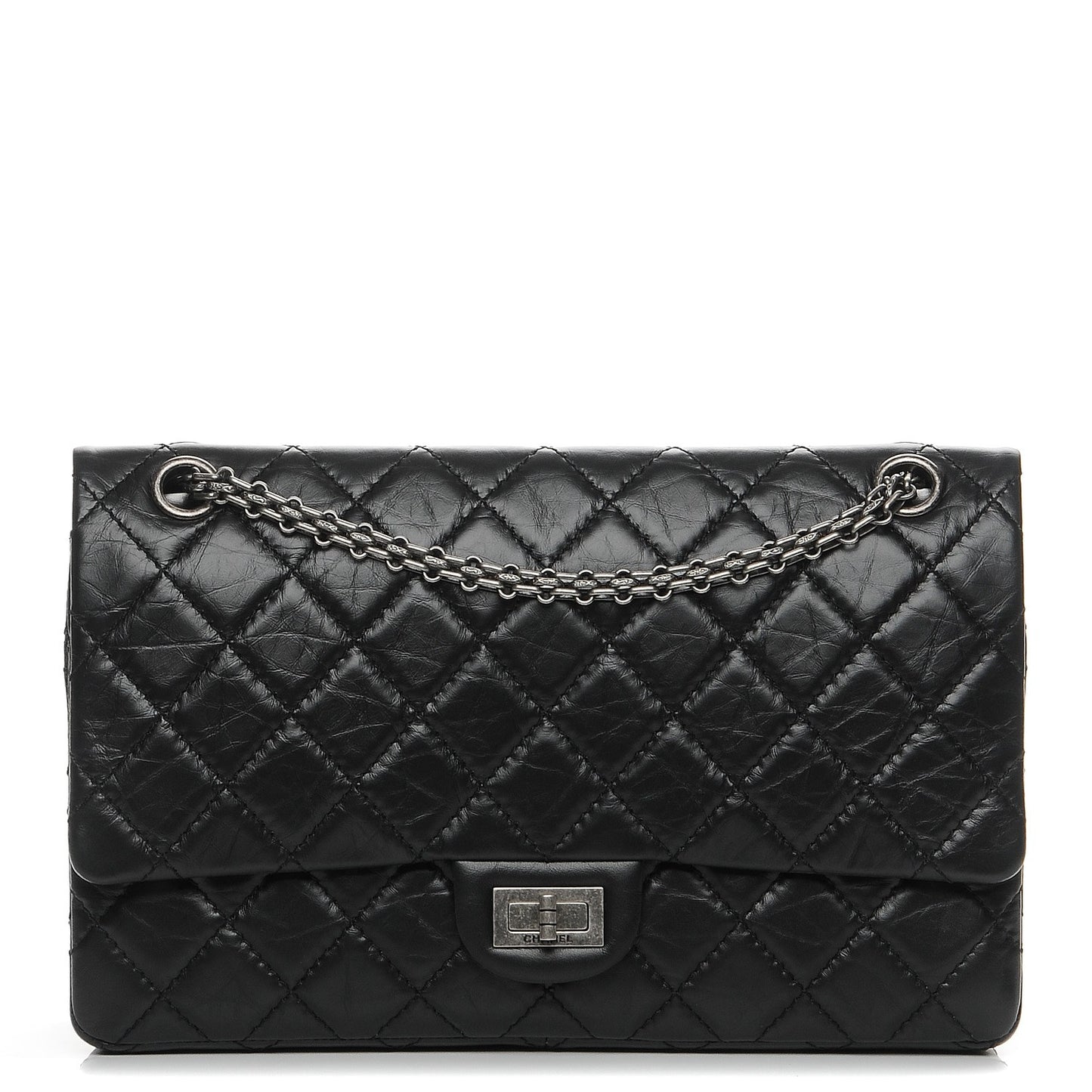 Aged Calfskin Quilted 2.55 Reissue 226 Flap Black