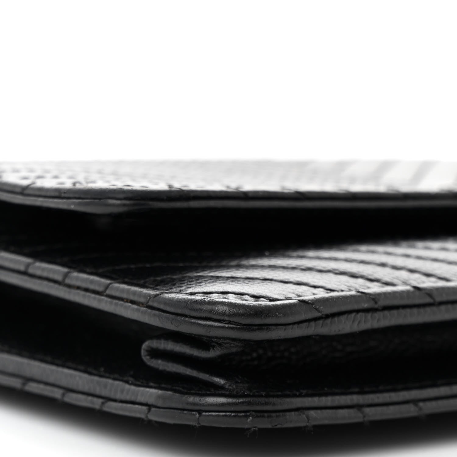 Chanel Caviar Chevron Quilted Wallet On Chain WOC Black 10 of 12