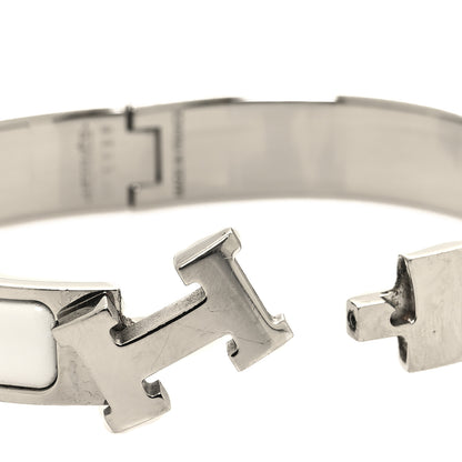 Hermes Enamel Narrow Clic Clac H Bracelet GM White 4 of 6