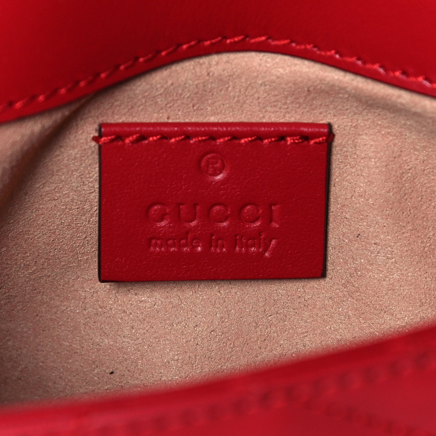Calfskin Matelasse Super Mini GG Marmont Shoulder Bag Hibiscus Red