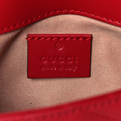 Gucci Calfskin Matelasse Super Mini GG Marmont Shoulder Bag Hibiscus Red 6 of 11