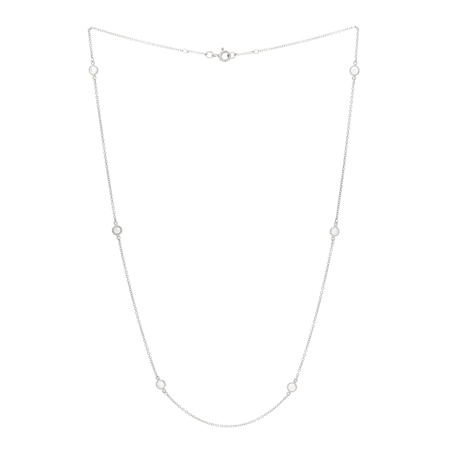 Platinum Elsa Peretti Diamonds by the Yard 6 Station Necklace