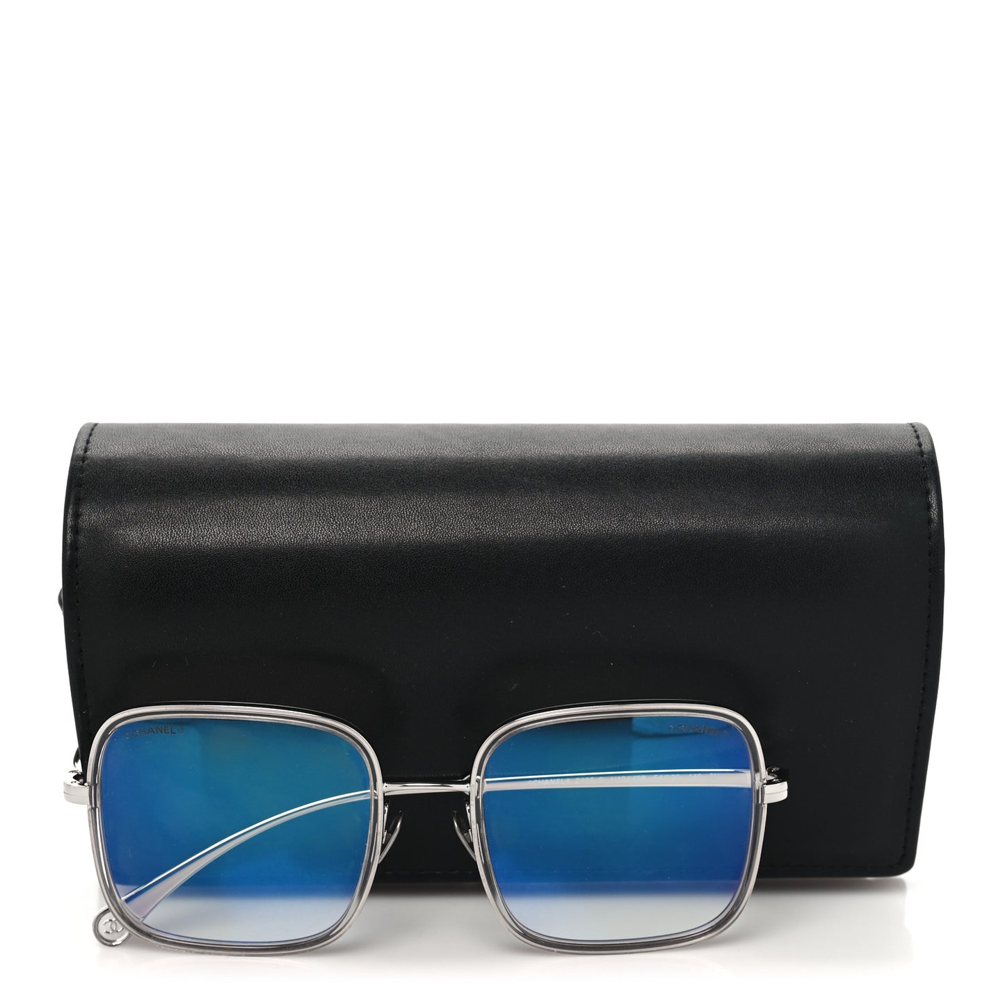 Metal Removable Pearl Chain Square Eyeglasses 2195-S Silver