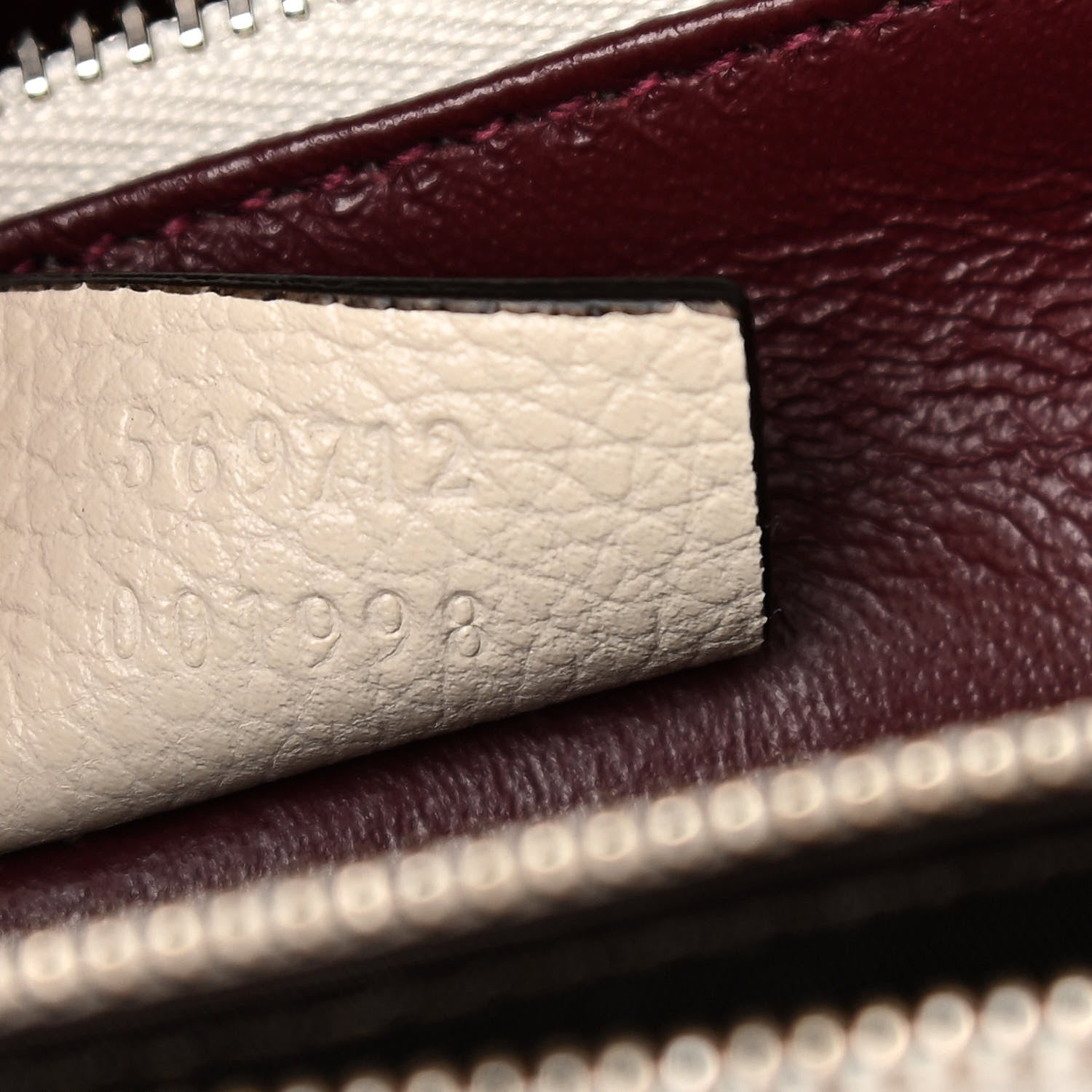 Gucci Grainy Calfskin Small Zumi Top Handle Bag Mystic White 9 of 10