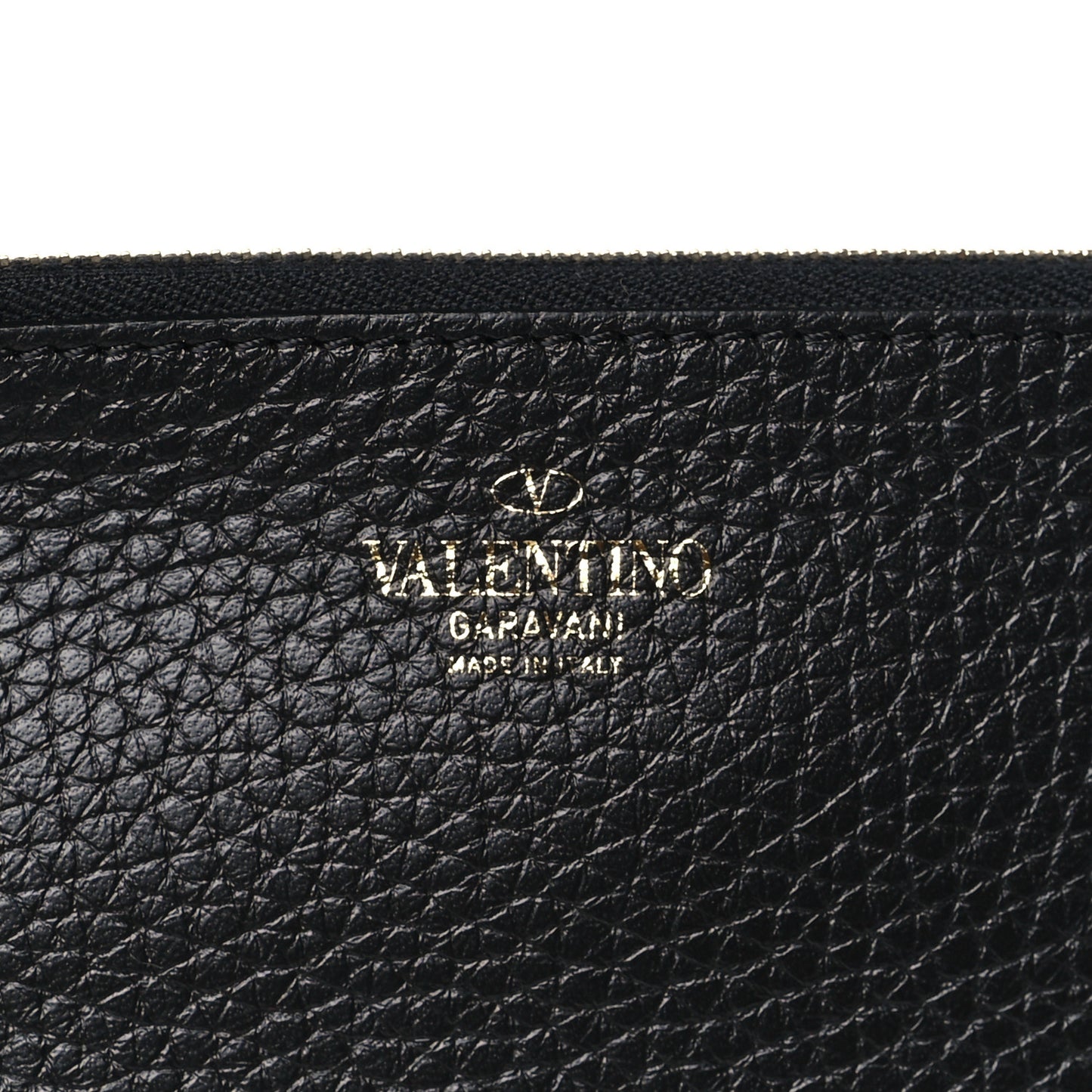 Pebbled Calfskin Rockstud Flap Clutch Black