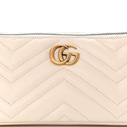 Gucci Calfskin Matelasse Chevron GG Marmont Sling Shoulder Bag Mystic White 8 of 10