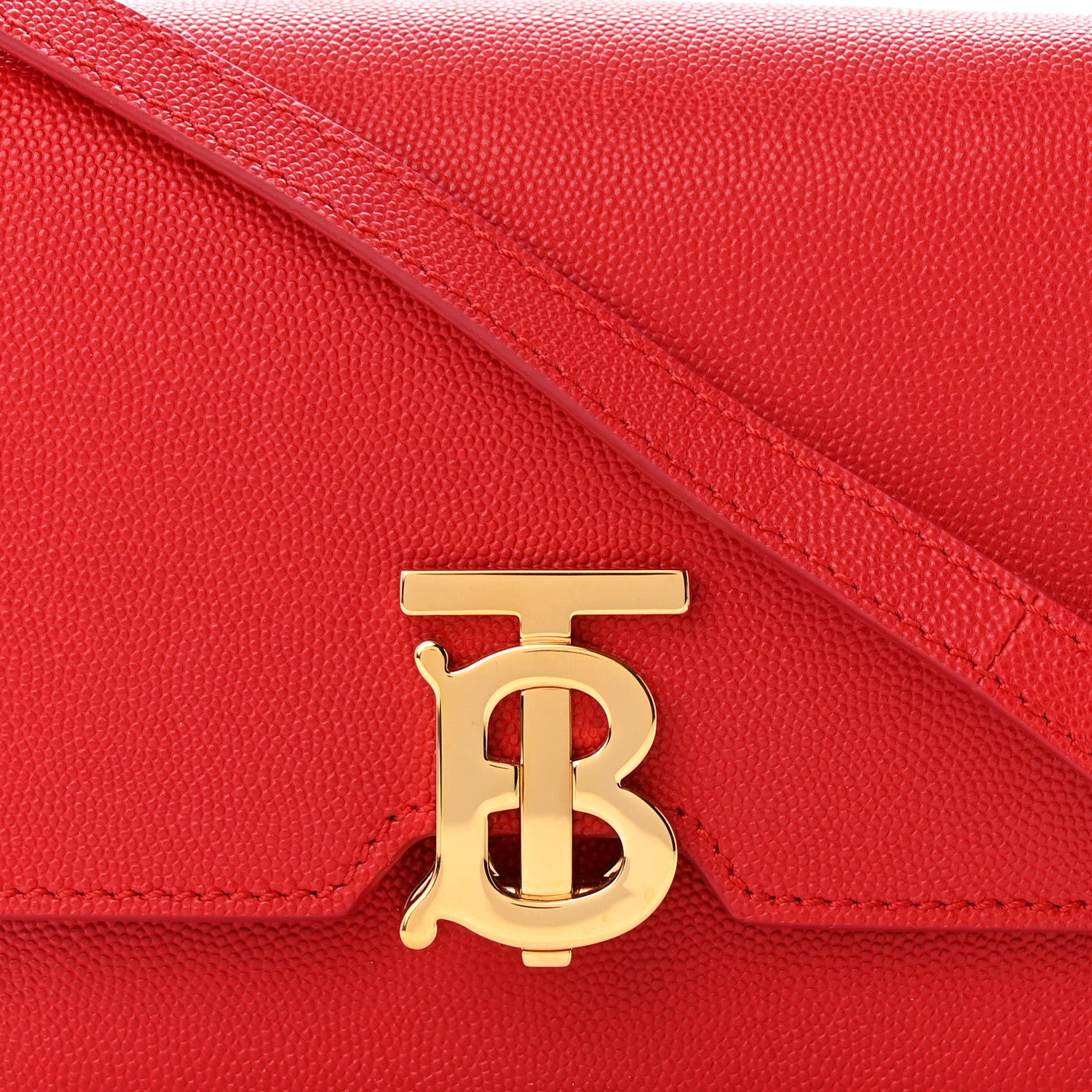 Burberry Grained Calfskin Mini TB Bag Bright Red 7 of 9