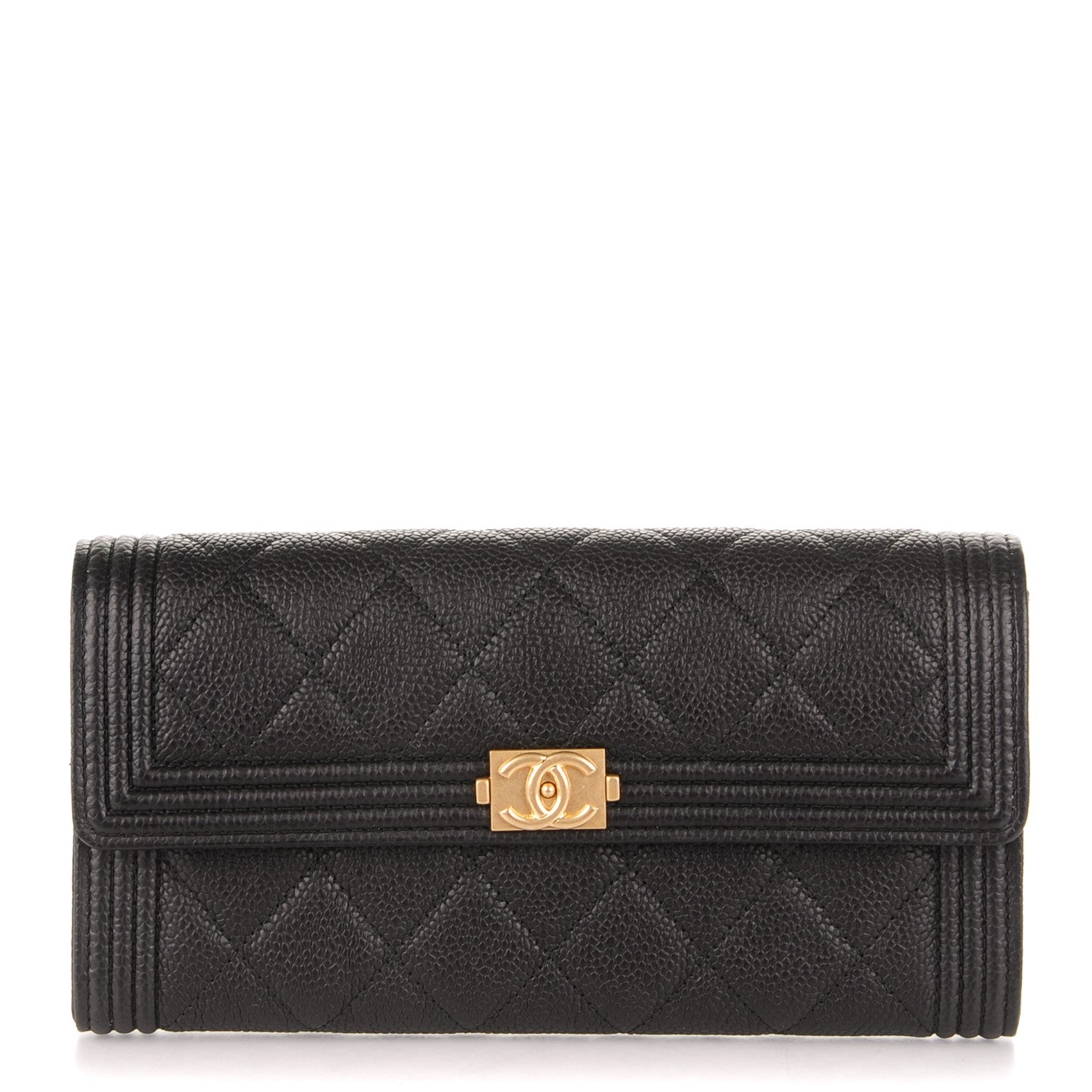 Chanel Caviar Quilted Boy Flap Wallet Black 1 of 8