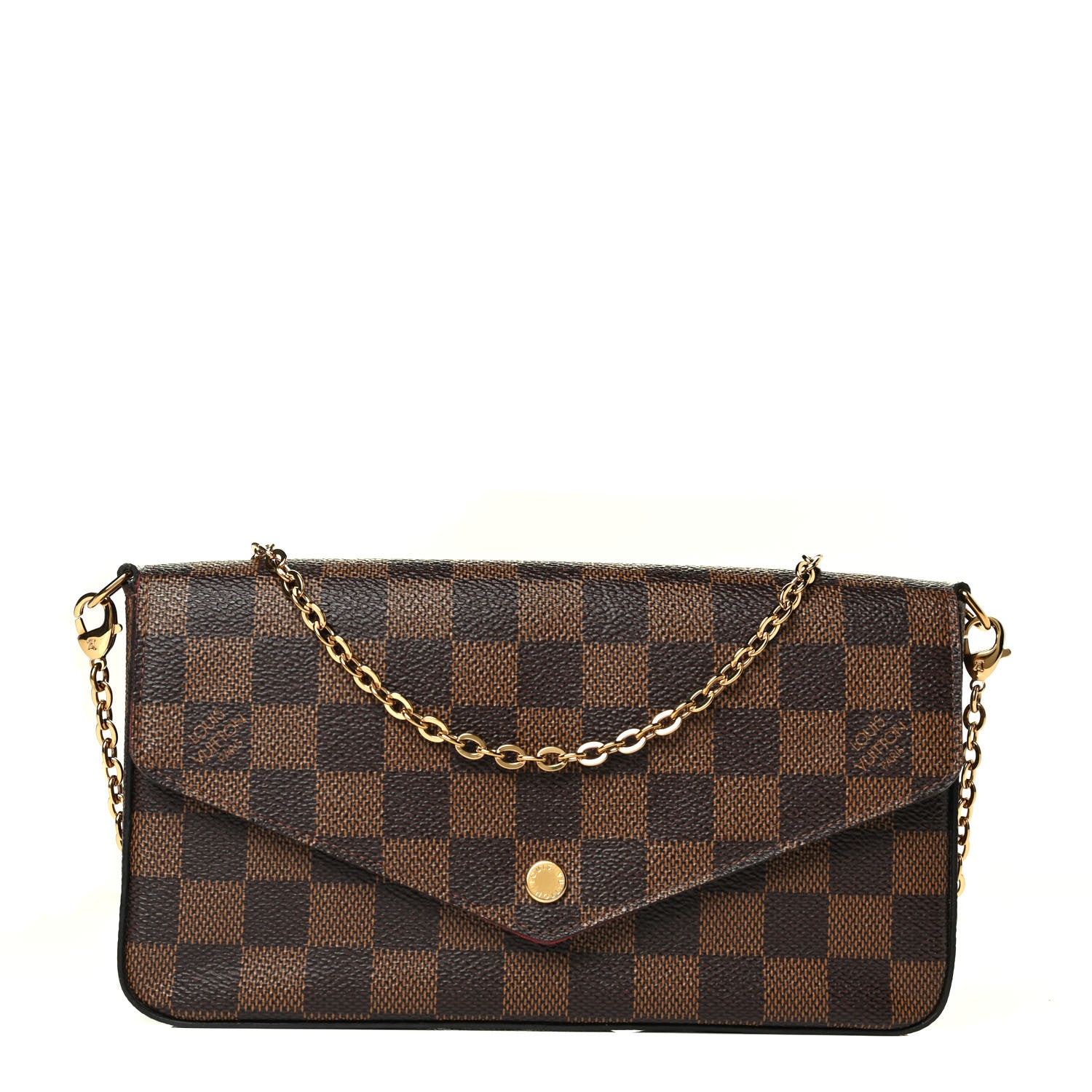 Louis Vuitton Damier Ebene Pochette Felicie Chain Wallet 1 of 7