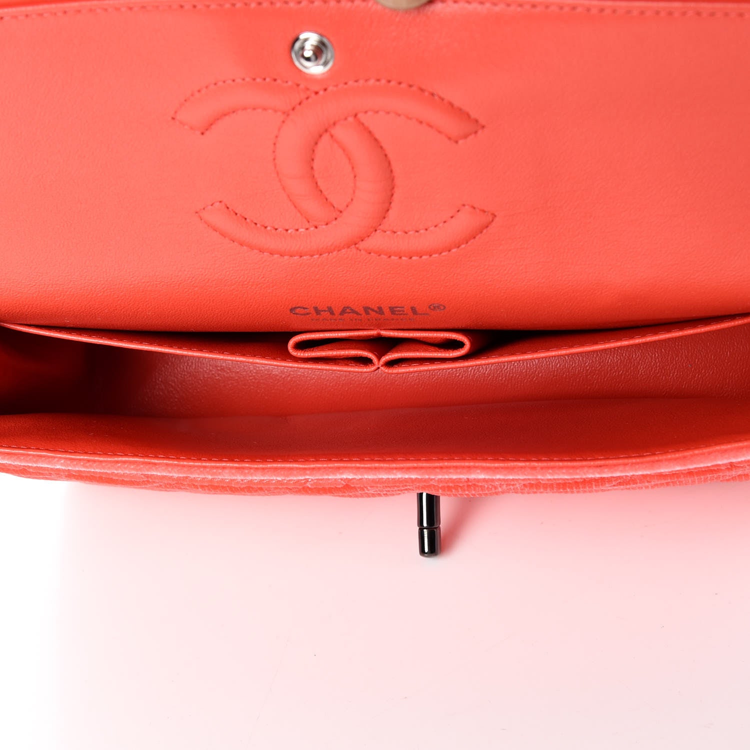 Chanel Velvet Quilted Medium Double Flap Coral 7 of 9