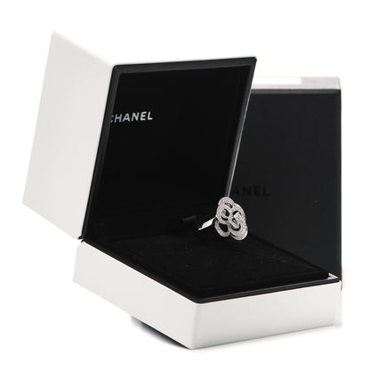 Chanel 18K White Gold Diamond Fil de Camelia Ring 54 6.75 7 of 7