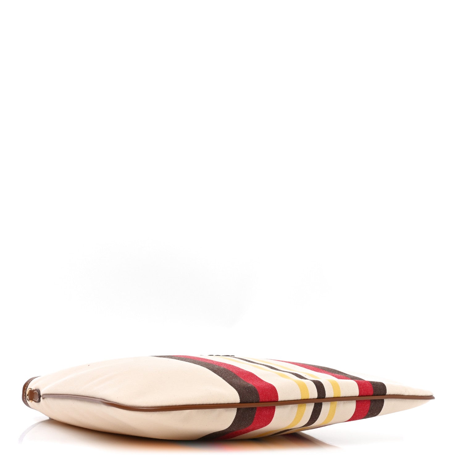 Miu Miu Canvas Calfskin Striped Ivy Beige Naturale Moro 4 of 9