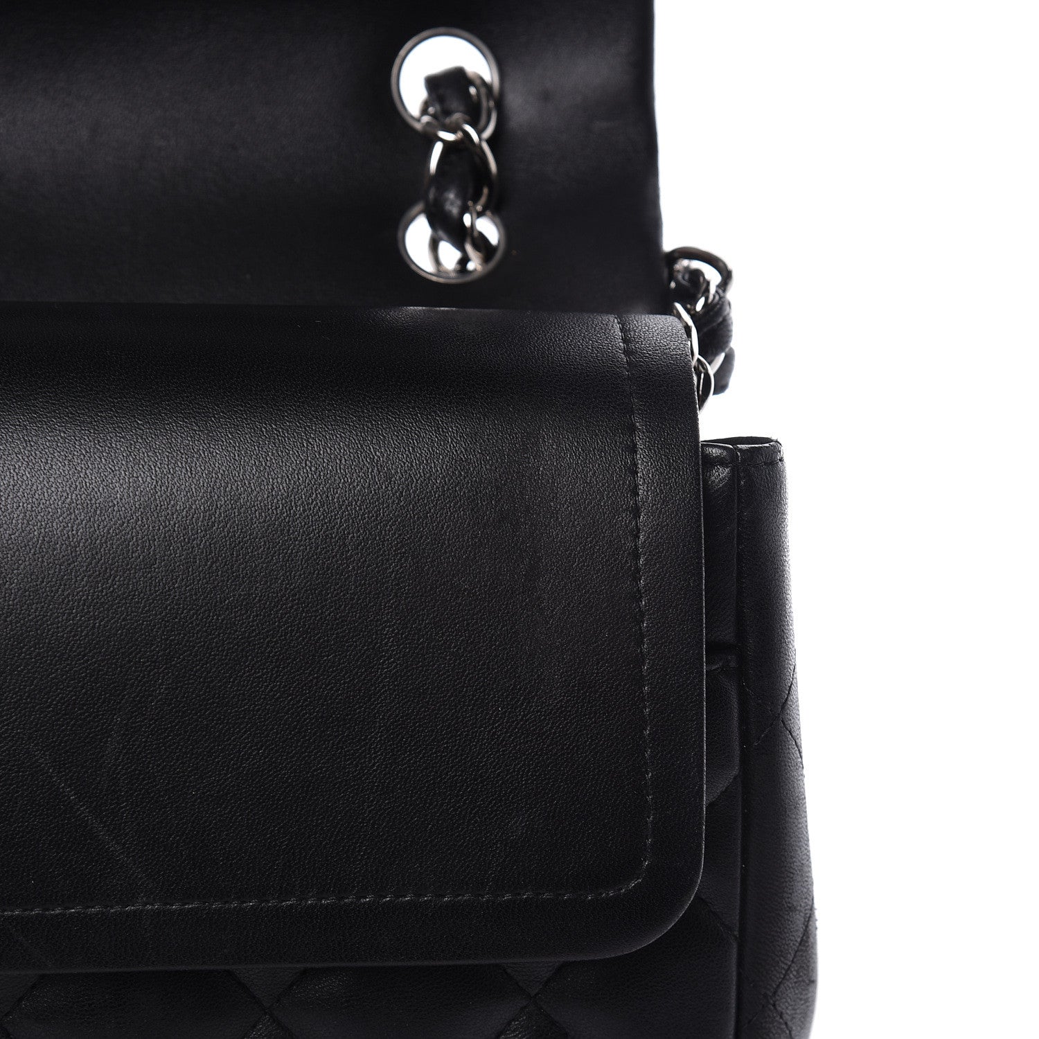Chanel Lambskin Quilted Jumbo Double Flap Black 13 of 26