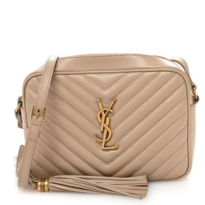 Saint Laurent Calfskin Matelasse Monogram Lou Camera Bag Dark Beige 1 of 13