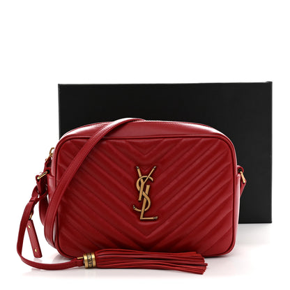 Saint Laurent Calfskin Matelasse Monogram Lou Camera Bag Red 12 of 12