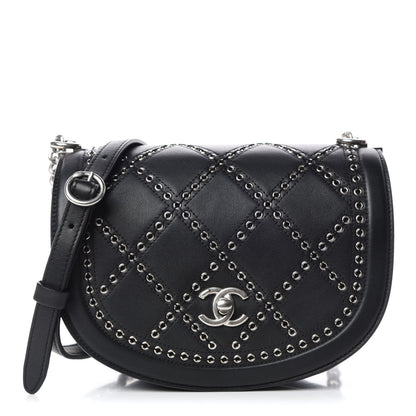 Chanel Calfskin Coco Eyelets Small Flap Bag Black 1 of 9