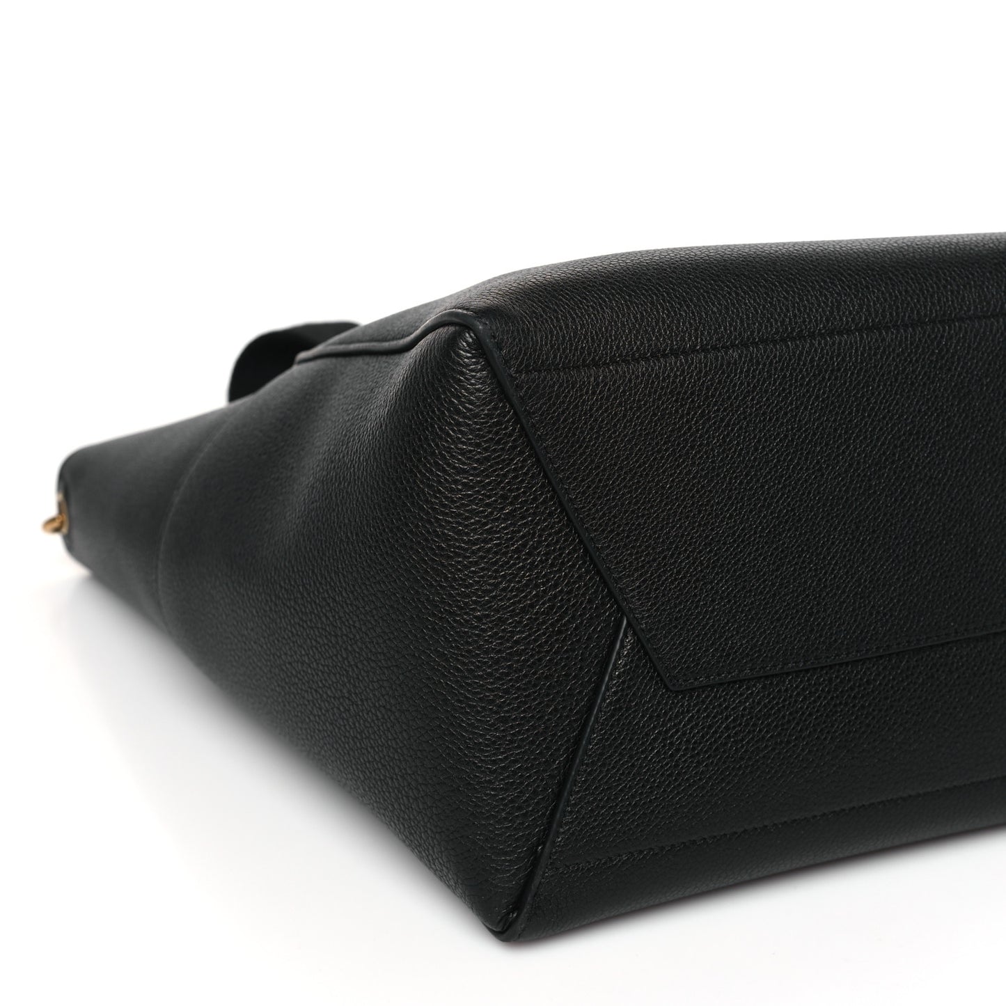 Soft Grained Calfskin Sangle Bucket Bag Black