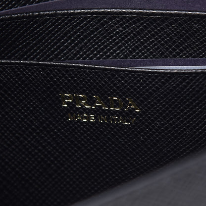 Prada Saffiano Metal Phone Wristlet Crossbody Wallet Black 8 of 9