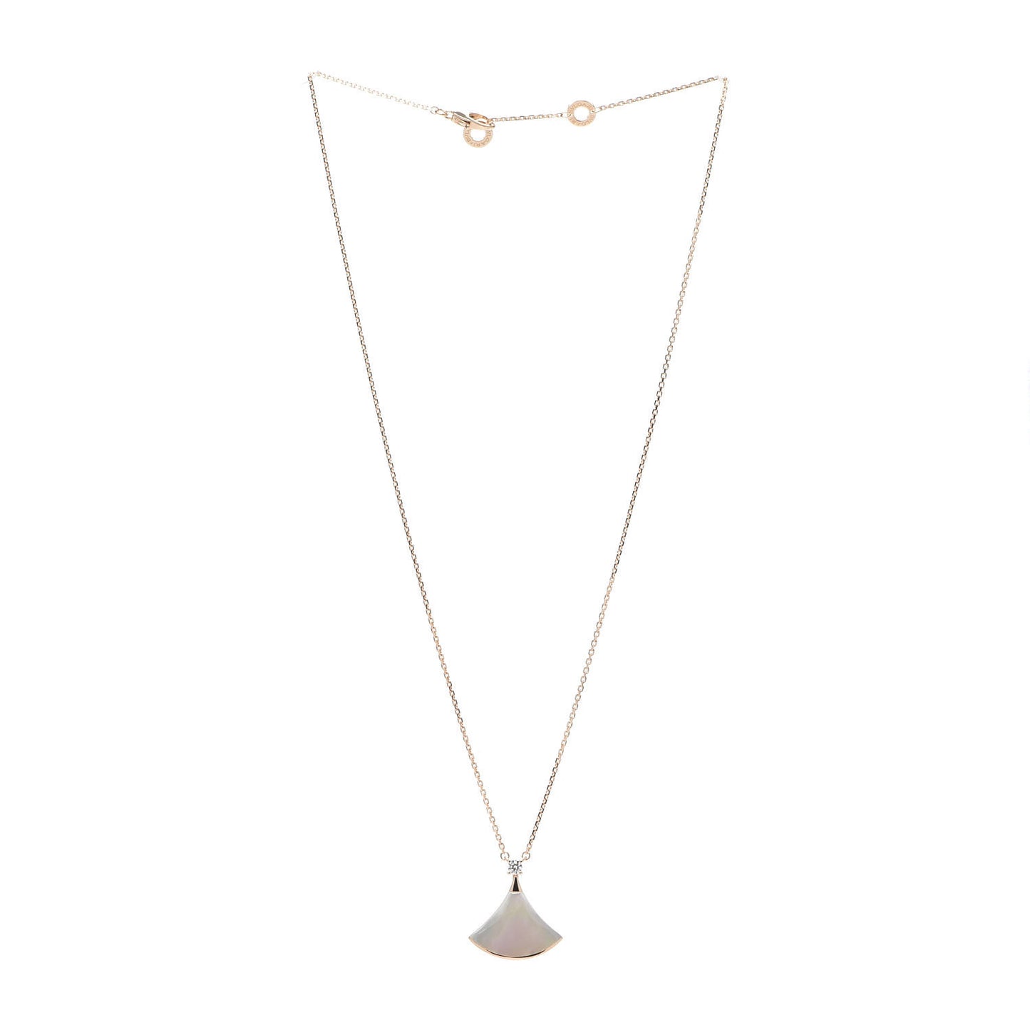 18K Rose Gold Diamond Mother of Pearl Divas' Dream Pendant Necklace