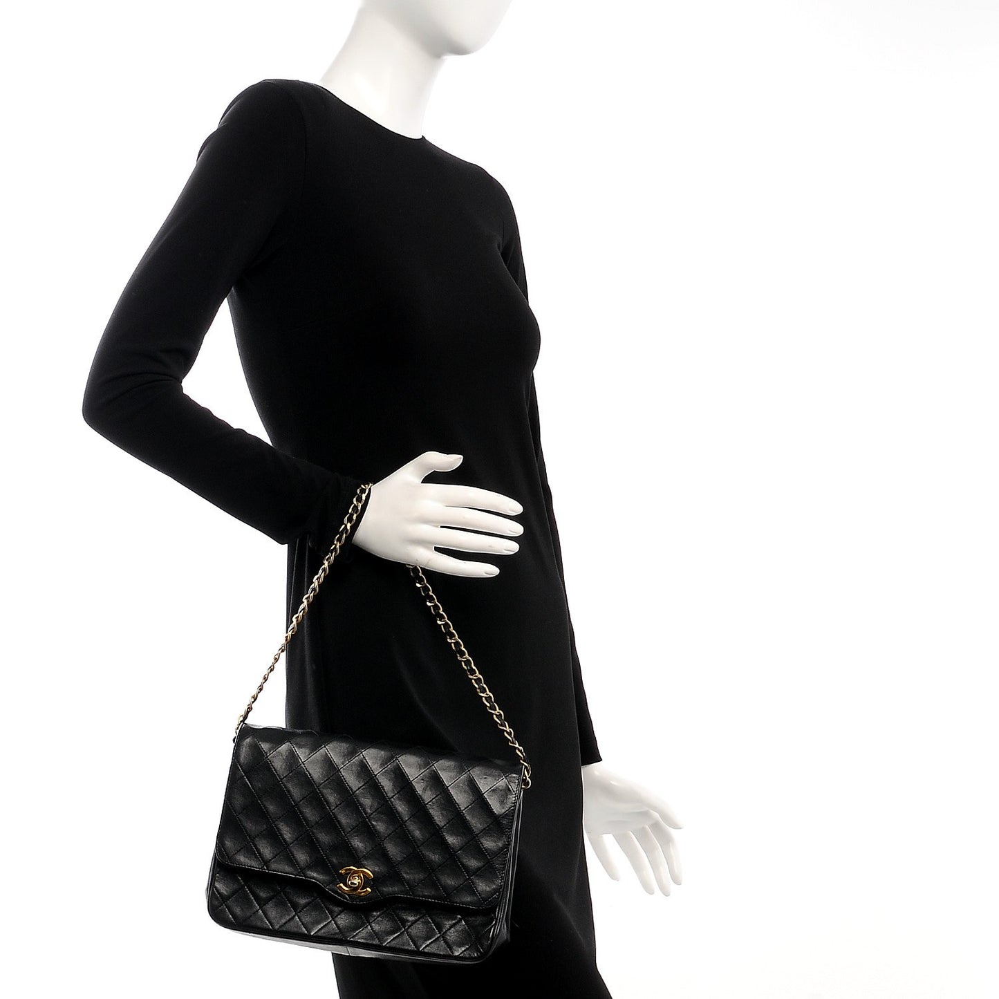 Lambskin Quilted Small Single Flap Black