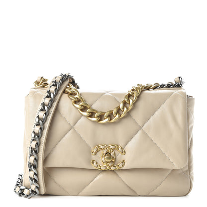 Chanel Lambskin Quilted Medium 19 Flap Beige 1 of 10