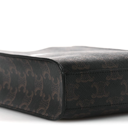 Celine Triomphe Canvas Calfskin Mini Vertical Cabas Tan 9 of 10