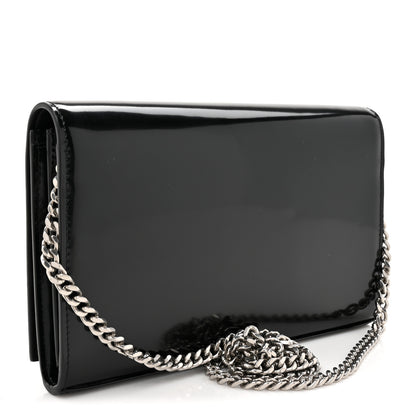 Saint Laurent Glazed Calfskin Cassandre Wallet On Chain WOC Black 3 of 11