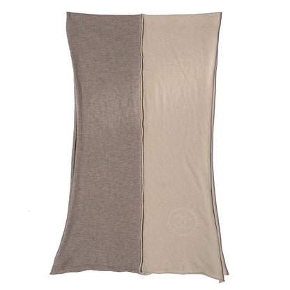 Chanel Cashmere Pearl CC Scarf Beige Taupe 4 of 5