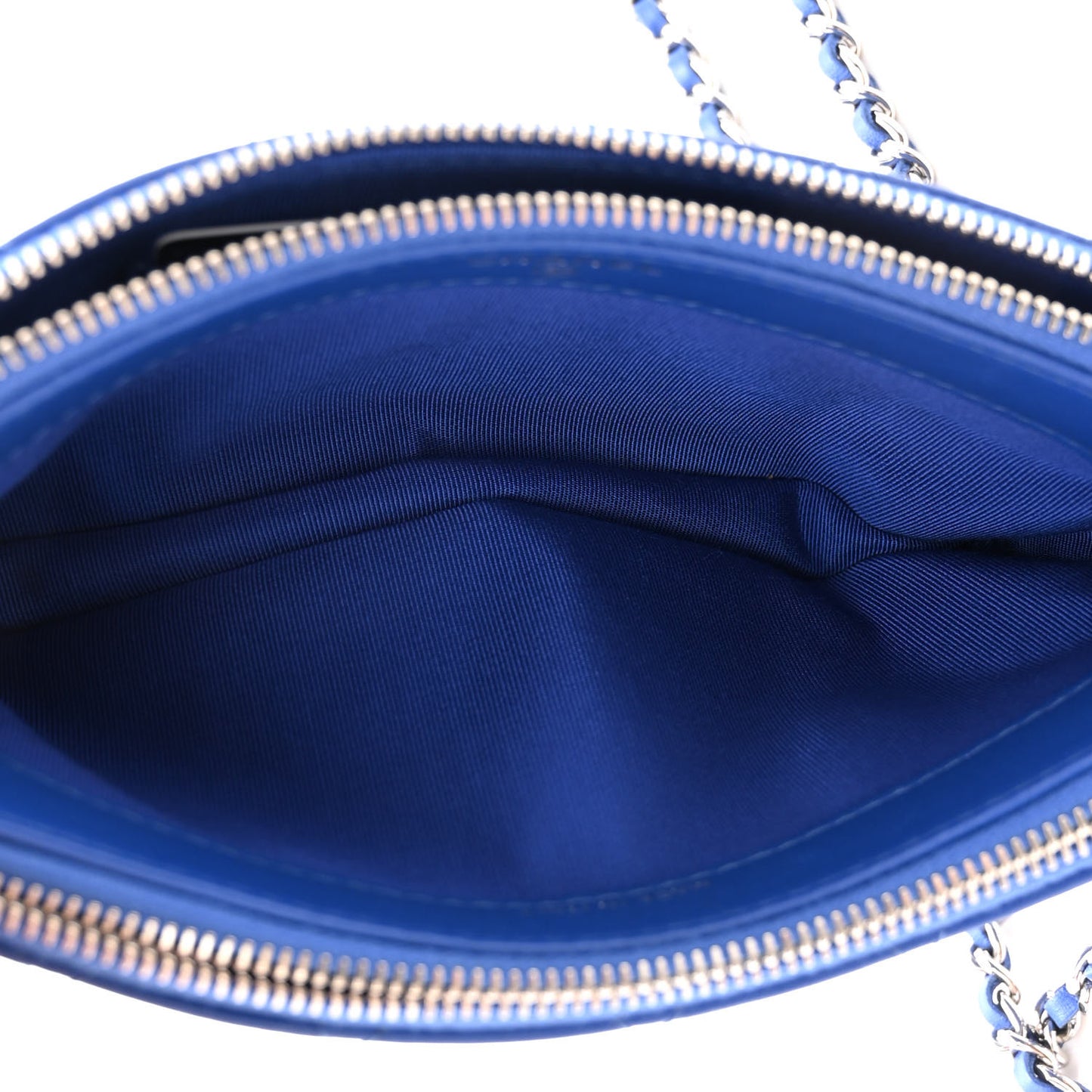 Lambskin Quilted Small Clutch With Chain Blue