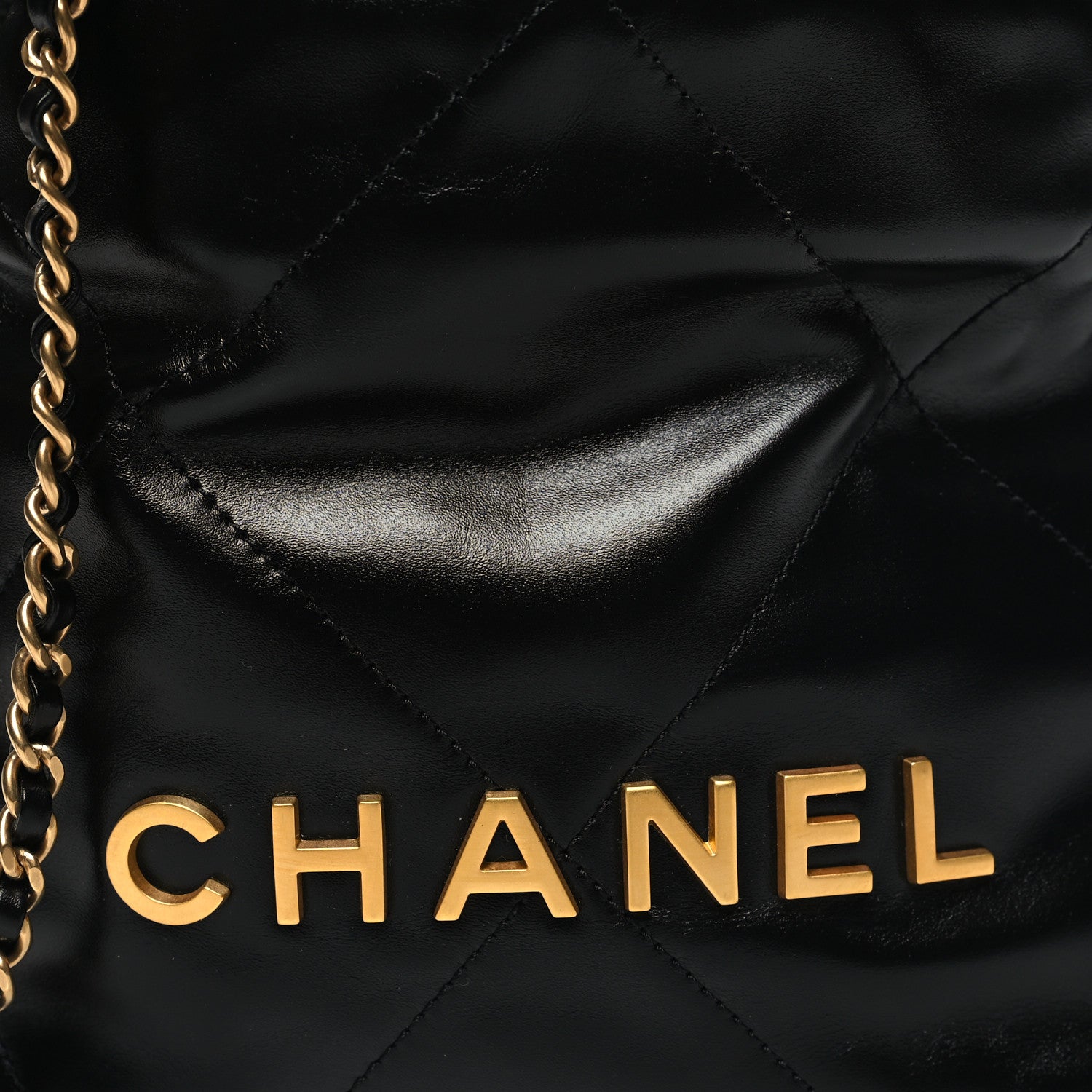 Chanel Shiny Calfskin Quilted Mini Chanel 22 Black 8 of 10