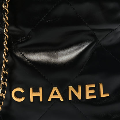 Chanel Shiny Calfskin Quilted Mini Chanel 22 Black 8 of 10